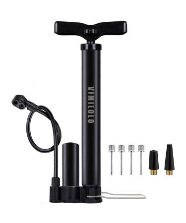 VIMILOLO Bike Pump Portable, Ball Pump Inflator Bicycle Floor Pump with high Pressure Buffer Easiest use with Both Presta and Schrader Bicycle Pump Valves-160Psi Max Classic