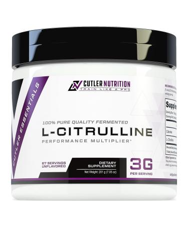 Cutler Nutrition Jay Essentials 100% Pure L-Citrulline Powder Unflavored 3g Per Serving Supports Endurance and Pumps (67 Servings)