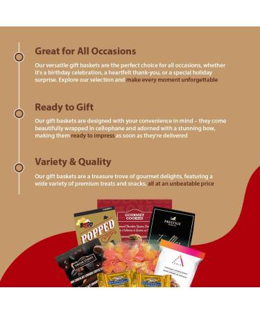 Small Red Gourmet Gift Basket for Holiday Gourmet Treats Sweets and Candy Goodies - Buy Online on GoSupps.com