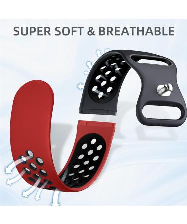 Maledan 4 Pack Sport Band Compatible for Fitbit Versa 3/Versa 4/ Fitbit Sense/ Sense 2 Bands Women Men Soft Wristband Replacement Accessories for Fitbit Versa 3/4 and Sense/ Sense 2 Smart Watch Band Coal Black/Red Black/ Navy White/ White Black L: 7.1"-8. - Buy Online on GoSupps.com