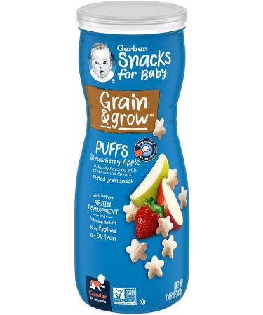 Gerber Graduates Puffs Strawberry Apple 1.48 oz - Healthy Toddler Snack - Buy Online on GoSupps.com