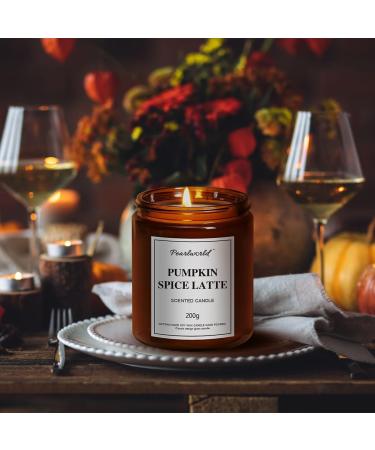 Pumpkin Spice Latte Aromatherapy Candles - Fall Home Candles for Stress Relief & Relaxation | Perfect Gifts for Women & Men in 7.05oz Amber Jar - Buy Online on GoSupps.com