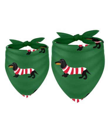 Dog handkerchiefs with a Dachshund motif triangular scarf for small medium-sized and large dogs and cats pethalk triangular cloth bibs 2 pieces multi-colored 16