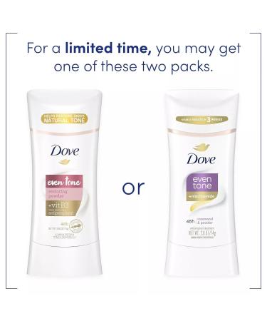Dove Even Tone Antiperspirant Deodorant 2.6 oz - 3 Pack - Buy Online on GoSupps.com