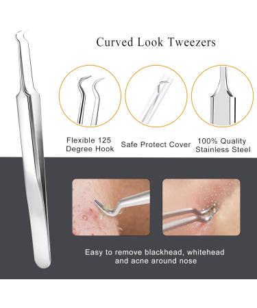 Pimple Popper Tool Kit - 6Pcs Blackhead Remover Comedone Extractor Set in Metal Case - Buy Online on GoSupps.com