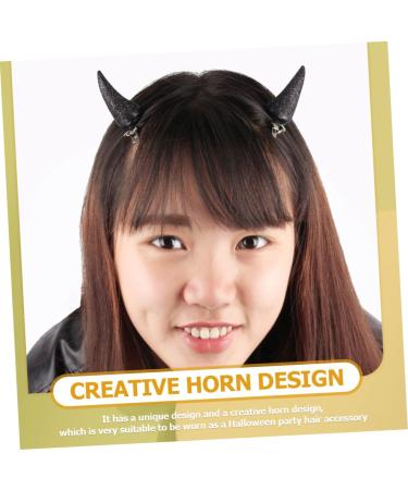 FRCOLOR 12 Pairs Horn Hairpin Horns Barrettes Halloween Evil Hairpin Halloween Devil Horn Hair Clips Goody Hair Clips for Women Hair Clip for Women Miss Metal Trumpet Universal - Buy Online on GoSupps.com