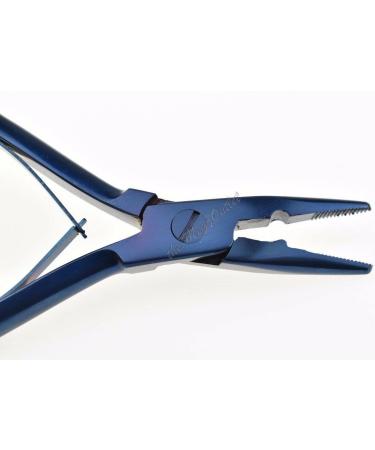 5" Professional Hair Extension Stainless Steel Multifunctional Blue Pliers for Bond Removal & Fitting Tool