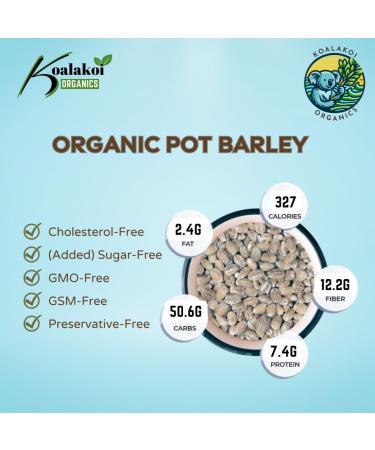 Koalakoi ORGANIC Pot Barley (4.5kg) Premium non-GMO Barley | High Fibre Content | Great For Blood Sugar Regulation and Weight Management (4.5kg) - Buy Online on GoSupps.com
