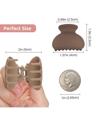 Lolalet 12-Piece Mini Hair Clips Set | 4cm Acrylic Claws for Women Girls & Children | Stylish Strong Hair Clamps in Brown - Buy Online on GoSupps.com