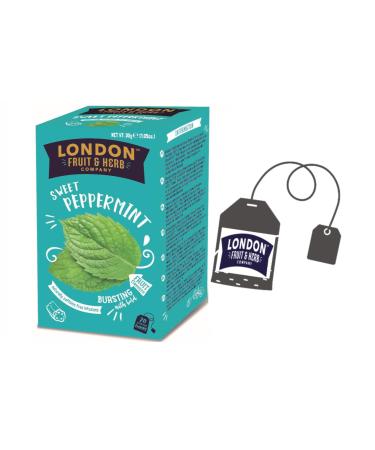 LONDON FRUIT & HERB COMPANY London Fruit | Mint & Licorice Infusion | Refreshing Digestive Herbal Tea with Mint - 20 Sachets (30 Gr)