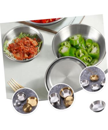LIFKOME Vinegar Dish 4 Pcs Dish Round Ketchup Stainless Steel Metal Portion Cups 7X7X2CMx2pcs Silverx2pcs - Buy Online on GoSupps.com