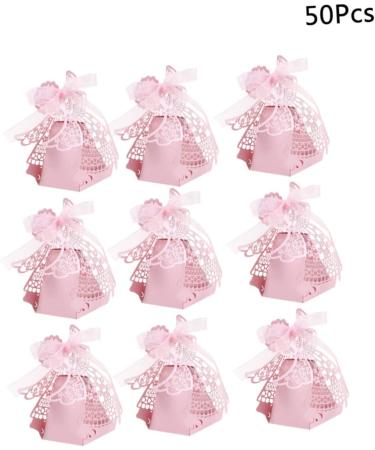 SHINEOFI 50pcs Pink Gift Boxes Wedding Candy Box 1 count (Pack of 1) Pink - Buy Online on GoSupps.com