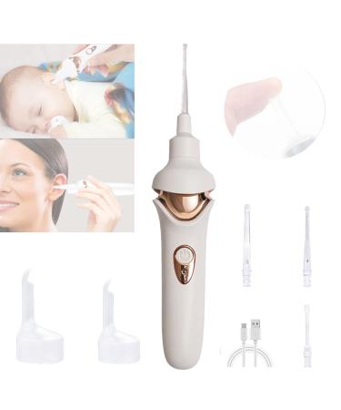 Electric Luminous Ear Cleaner Portable Painless Ear Wax Vacuum Cleaner Kit Ear Wax Cleaning Tool Kit for Kids and Adults White