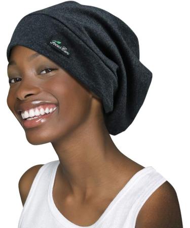 Adjustable Satin Lined Sleep Cap for Curly Hair, Dreadlocks, Braids | Set of 2 | Men & Women | Black & Dark Gray - Buy Online on GoSupps.com