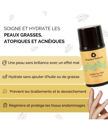 Oil Free Face Moisturizer 50 ml | Oily and Sensitive Skin | Provides a Matte Effect | Ideal for Atopic and Acne-Prone Skin | Day and Night | Women and Men | Magister Formula - Buy Online on GoSupps.com