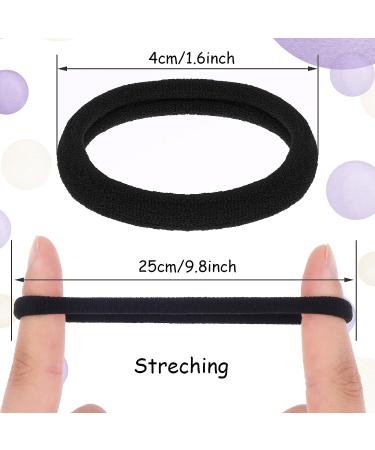 Cobee 100 Pcs Nylon Hair Ties for Women - Seamless Soft Hair Bands Bulk - No Damage Ponytail Holders, Headbands, Stretch Hair Bands - Black - Buy Online on GoSupps.com