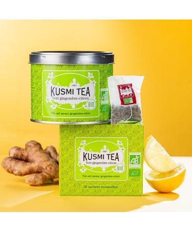 Kusmi Tea - Th Vert gingembre-citron Bio - Bo te th de 20 sachets mousseline - 40g - Buy Online on GoSupps.com