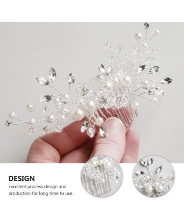 FRCOLOR Wedding Hair Comb Pearl Rhinestone Crystal Bridal Headpiece Hair Clip Barrette Wedding Hair Accessories for Women - Buy Online on GoSupps.com