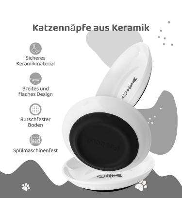 Dorakitten 6Pcs Ceramic Cat Bowls - Non-Slip Wide Shallow Dishes for No Whisker Fatigue - Pet Food/Water Plates 15cm Diameter - Buy Online on GoSupps.com