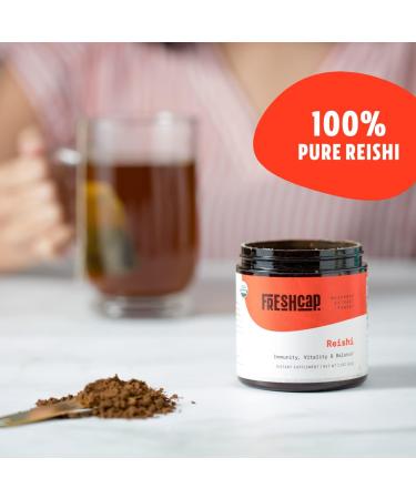 FreshCap Reishi Mushroom Powder | 60 Servings | Organic Dual Extract | Longevity, Relaxation, Better Sleep | 27% Beta Glucan, 1.4% Triterpene - Buy Online on GoSupps.com