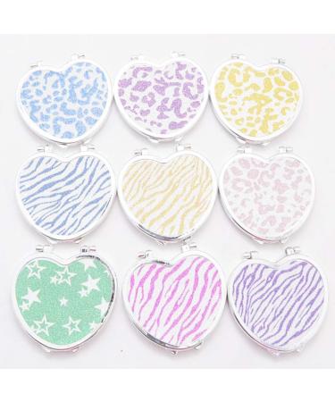Minkissy Portable Heart Pocket Mirror - Foldable Double-Sided Steel Cosmetic Mirror for Girls & Women (Random Color) - Buy Online on GoSupps.com
