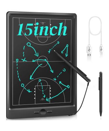Newnaivete Electronic Basketball Coach Board - Premium Tactical Marker Board with Large LCD Screen and Stylus Pen, Digital Rechargeable Basketball Training Equipment for Coach and Game Plan