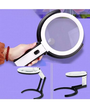 Magnifying Glass with Light 6X Handheld Large Magnifier 12 Led Illuminated Lighted Magnifier for Magnifier/Black Comfortable Anniversary - Buy Online on GoSupps.com