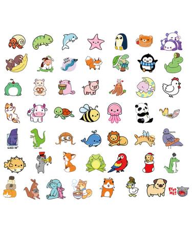 100pcs Cute Animal Stickers - Vibrant Laptop & Water Bottle Decals for Kids Teens & Girls - Frog Penguin Fox Panda & Elephant Designs - Buy Online on GoSupps.com
