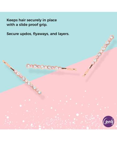 Goody Icy Holiday Stone Bobby Pins - 3 Count Rhinestone Bobbies - Slideproof Hair Accessories for Styling and Securing Hair - Gold, For All Hair Types - Buy Online on GoSupps.com