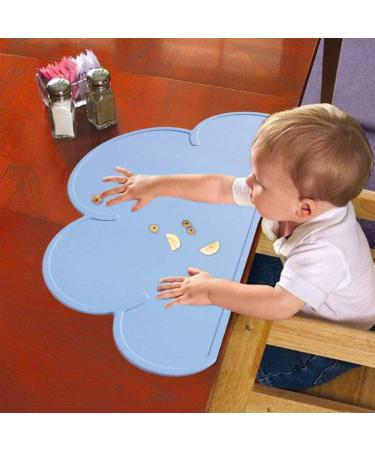 2 PCS Kids Non-Slip Silicone Cloud Placemats - Heat Resistant Baby Feeding Plates | Portable & Travel-Friendly Tableware for Toddlers & Infants - Light Blue - Buy Online on GoSupps.com