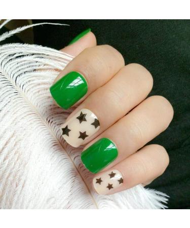 Shop Stylish Shiny Green Artificial Nails | Complete Cover Fake Nail Tips for Fashionable Ladies - Fast International Shipping - Buy Online on GoSupps.com