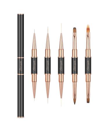 Double-Ended Acrylic Nail Art Brushes Set, Etercycle Gel Polish Nail Art Design Pen Painting Tools Nail Art Liner Brush and Nail Dotting Pen for Acrylic Application Salon at Home DIY Manicure Black - Buy Online on GoSupps.com