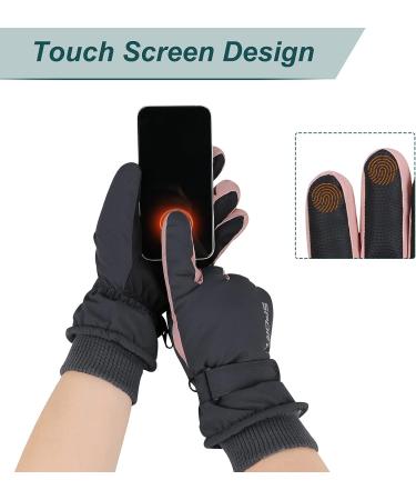 Winter Ski Gloves for Women Waterproof Winter Gloves Touchscreen Snow Gloves One Size Black - Buy Online on GoSupps.com