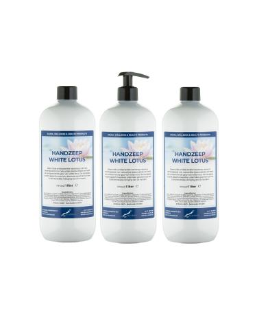 Claudius White Lotus 1L Hand Soap - Pack of 3 - With Pump