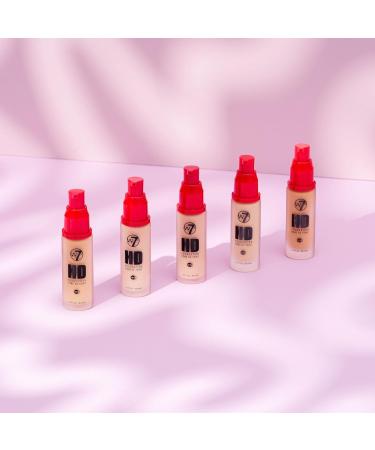 W7 HD Foundation - Rich & Creamy Matte Formula | Medium Lasting Coverage | Natural Beige | Cruelty Free Vegan | 20 Shades - Buy Online on GoSupps.com