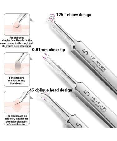 Usiveinborn Blackhead Remover Usiveinborn Usiveinborn Tweezers Usiveinborn Stainless Stainless Steel Facial Blackhead Remover Tweezers with Iron box (4 Pcs) - Buy Online on GoSupps.com