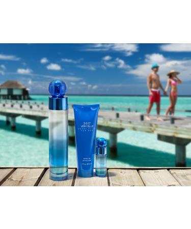 Perry Ellis 360 Very Blue for Men - 3 Pc Gift Set 3.4oz EDT Spray 0.25oz EDT Spray 3oz Shower Gel 6.65 Fl Oz (Pack of 1) - Buy Online on GoSupps.com