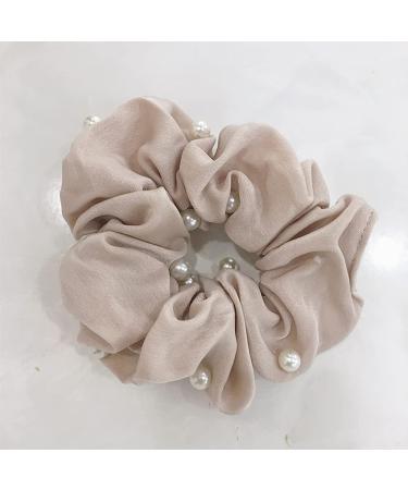 JWICOS Soft Microfiber Pearl Scrunchies Hair Ties for Women and Girls - Pack of 2 (Blue Flesh-Colored) - Buy Online on GoSupps.com