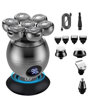 Head Shaver for Men 5 in 1 Electric Head Shaver for Bald Men 7D Floating Cutter Beard Trimmer Clipper IPX5 Waterproof Shaving USB Wireless Charging