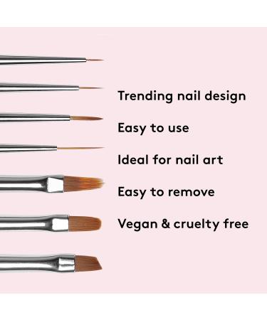 Mylee Gel Nail Art Brush Set | 7 Designs | Professional Quality Manicure Tool for Home & Salon Use - Buy Online on GoSupps.com