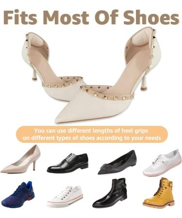 Xshum Heel Inserts 4-Pairs - Prevent Heel Slip and Blister, Shoe Inserts Liners for Loose Shoes, Heel Protectors Cushions - Women and Men (Apricot+Black) - Buy Online on GoSupps.com