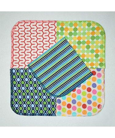 Abstract Circles & Stripes Flannel Towels 12x12 - Set of 5 | Eco-Friendly Paperless Towels - Buy Online on GoSupps.com
