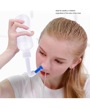 Nasal Irrigation Bottle 300ml for Adults and Children - Blue Nose Wash Cleaner for Rhinitis and Allergies - Buy Online on GoSupps.com