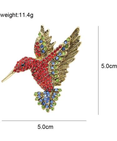 Badges Brooch Pin Brooches Clasp Breastpin Red Color Hummingbird Brooches for Women Cute Bird Style Animal Pin-Default - Buy Online on GoSupps.com