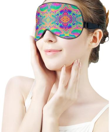 Neon Rainbow Tie Dye Sleep Mask for Women | Adjustable Comfortable Eye Shades with Elastic Strap - International Shipping Available - Buy Online on GoSupps.com