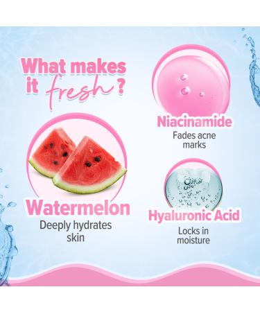 Aqualogica Radiance+ Oil Free Face Moisturizer | Watermelon & Niacinamide Infused | Helps Reduce Acne Marks | Hydrates Skin without Stickiness | 3.38 Fl Oz/100ml - Buy Online on GoSupps.com