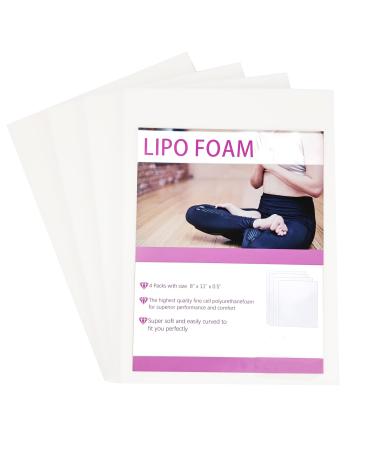 Weishuo Lipo Foam Pads 4Pack Ab Board Post Surgery for Use With Flattening Abdominal Compression Garments Liposuction Foam Sheets Lipo Recovery Supplies 8 x 11