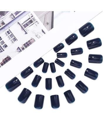 Brishow Short Press On Ballerina Nails - 24 Pure Color Acrylic False Nails for Women & Girls (Cyan) - International Shipping Available - Buy Online on GoSupps.com