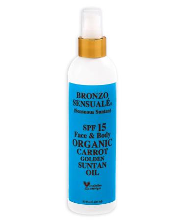 Bronzo Sensuale SPF 15 Sunscreen with Organic Carrot Oil 8.5 oz - Deep Golden Tanning Formula - Buy Online on GoSupps.com