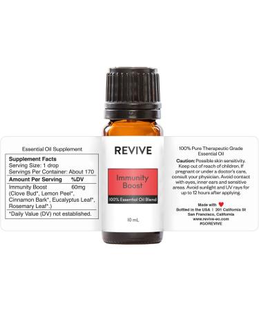 Immunity Boost Essential Oil Blend 10mL - 100% Pure Therapeutic Grade by REVIVE | Aromatherapy Diffuser Massage & Skin Care - Buy Online on GoSupps.com